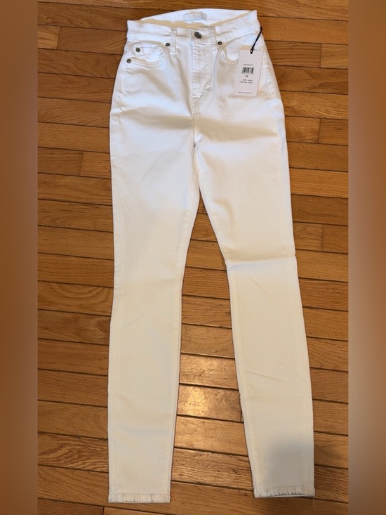 7 For All Mankind Denim - 7 For All Mankind White High Waist Ankle Gwenevere, Size 23, NWT